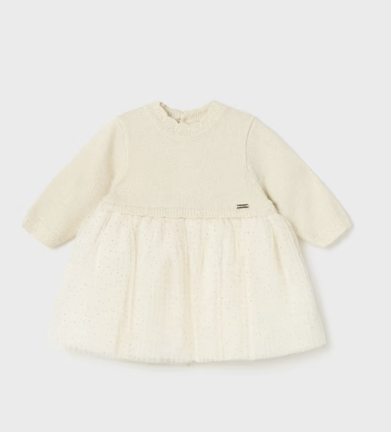 VESTIDO TRICOT TULL PLISADO