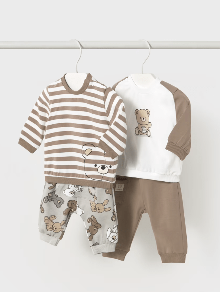 CONJUNTO 4 PIEZAS ESTAMPADO OSITOS