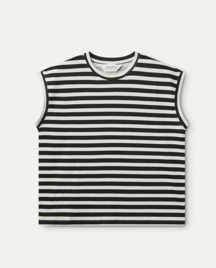 CAMISETA ESTAMPADO RAYAS NEGRAS