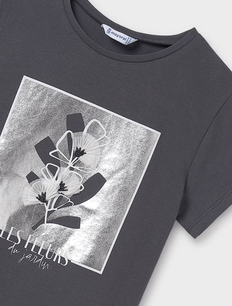 CAMISETA BORDADO FLOR