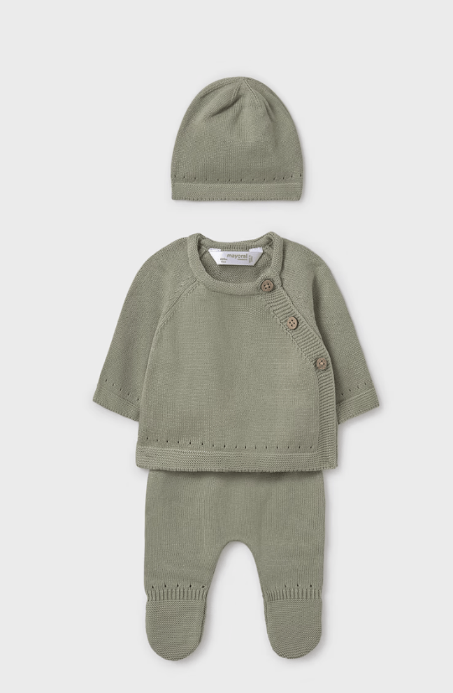 CONJUNTO TRICOT RECIÉN NACIDO 3 PIEZAS