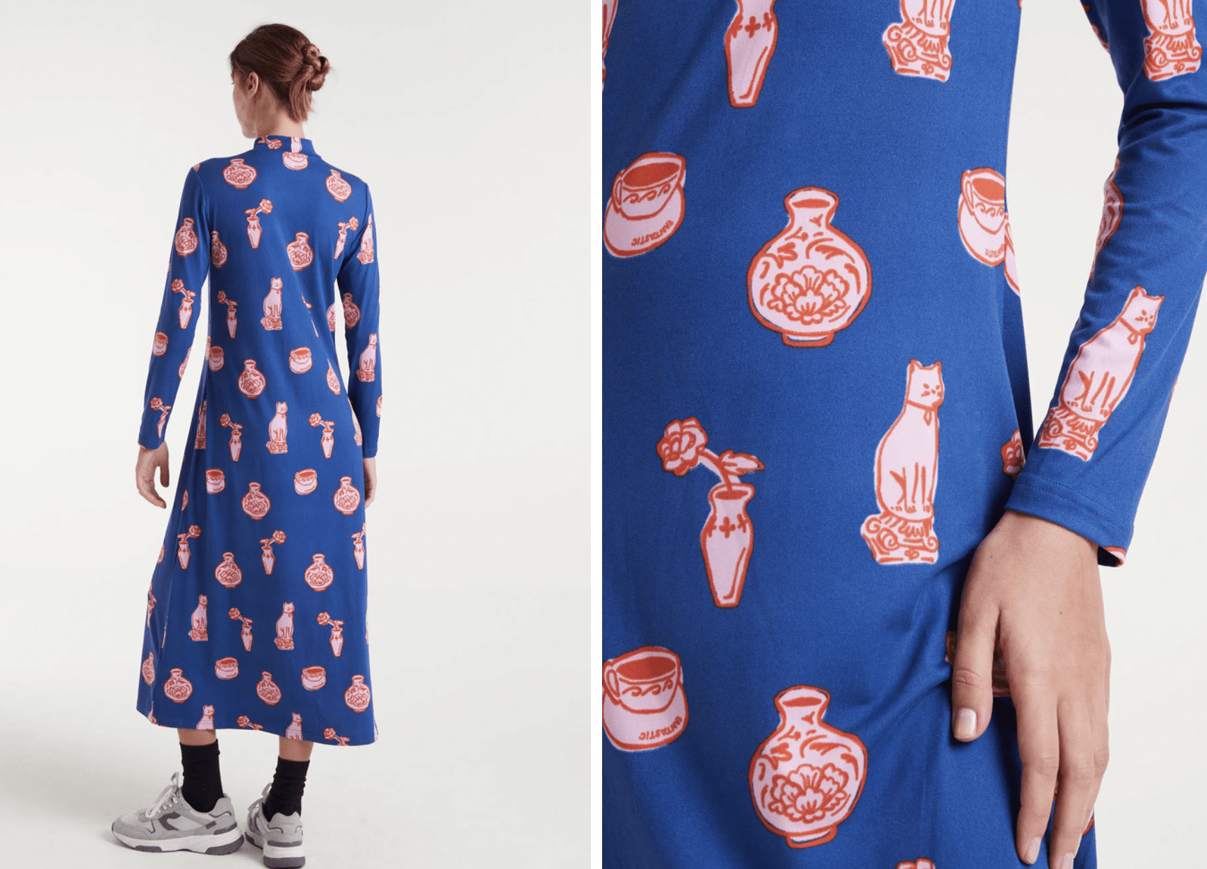 VESTIDO LARGO ESTAMPADO PORCELAIN