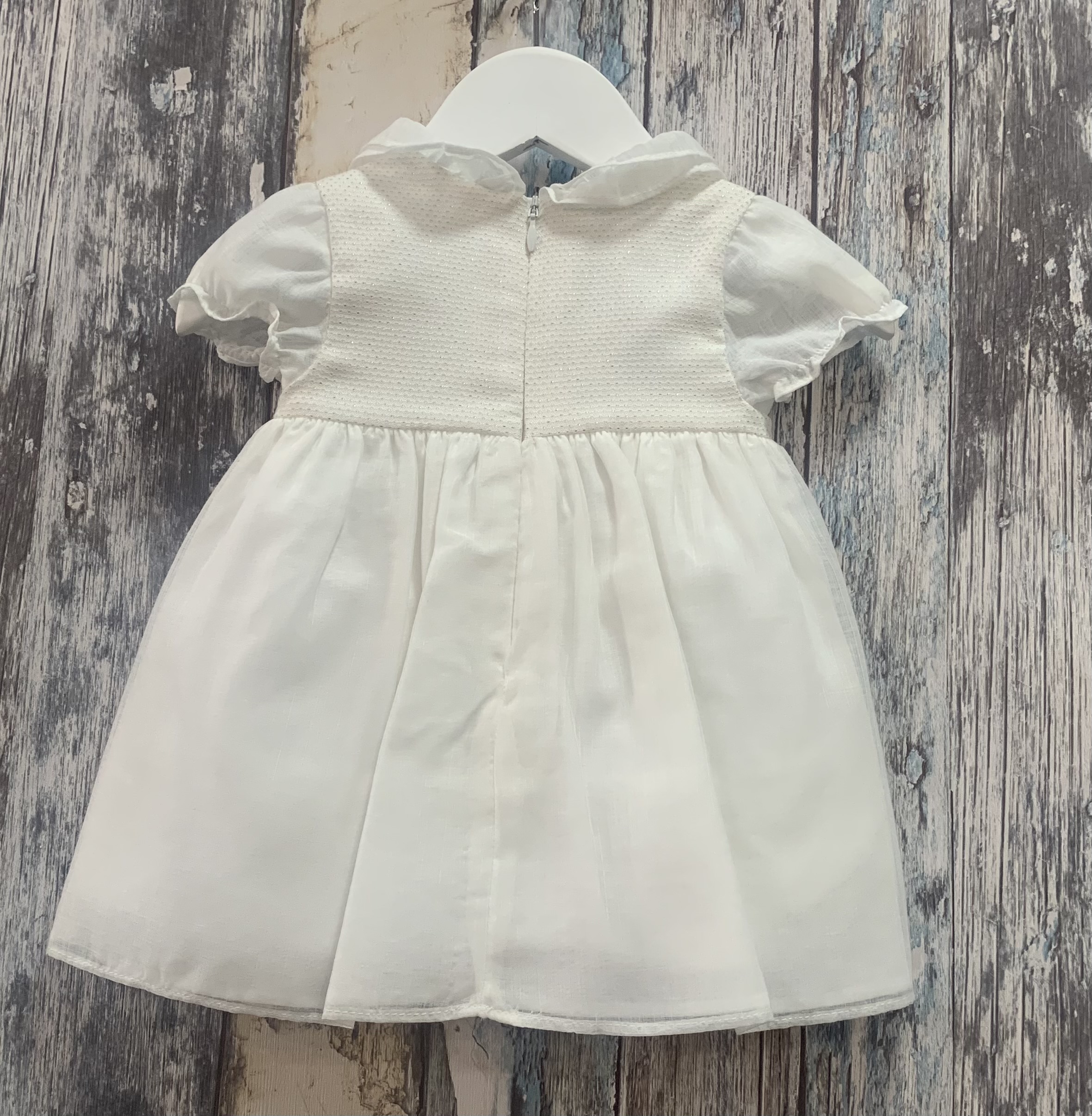 VESTIDO CEREMONIA BLANCO CON LAZO