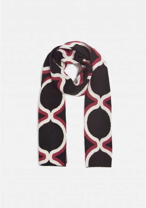 BUFANDA ESTAMPADA DE PUNTO FINO GEOMÉTRICA